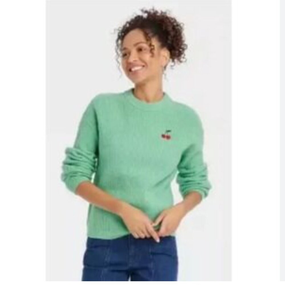 Target A New Day Mint Green Cherry Sweater